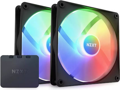 NZXT F140 RGB Core Case Fan με Σύνδεση 4-Pin PWM 2τμχ