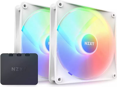 NZXT F140 RGB Core Case Fan με Σύνδεση 4-Pin PWM 2τμχ Λευκό