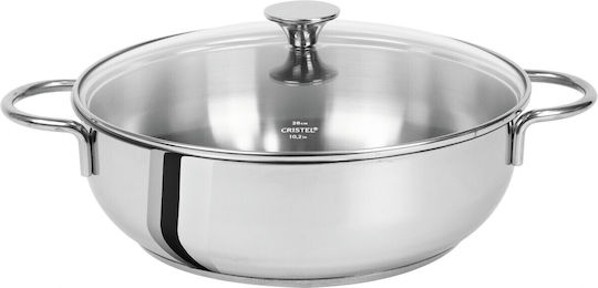 Cristel Flacher Edelstahl-Topf 3Es / 24cm