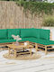 Garden & Outdoor Furniture Sets Living Room Set 6 Pieces Natural with Pillows