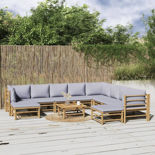 Garten- und Outdoor-Möbelsets 11 Stück Kaffee mit Kissen