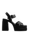 Din piele Sandale Negre