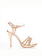 Ellen Platform Women's Sandals with Strass & Ankle Strap Pink Gold