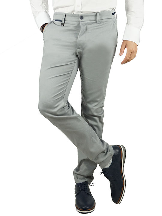 Vittorio Artist Men's Cotton Pants "COMO" Grey Regular Fit (COMO) (97% Cotton, 3% Elastane)