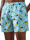 Men's swimsuit with bird prints toucan Turquoise