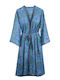 Women's kimono boho midi blue Blue