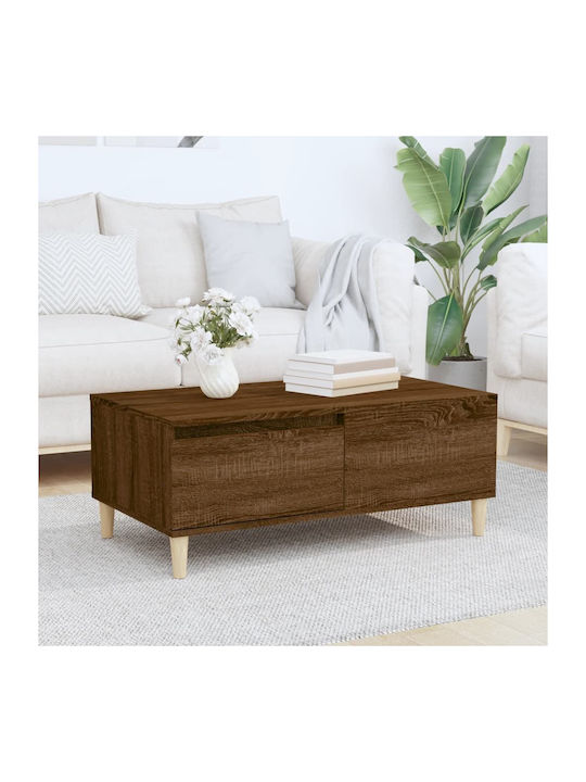 Coffee Table made of Solid Wood Brown L90xW50xH...