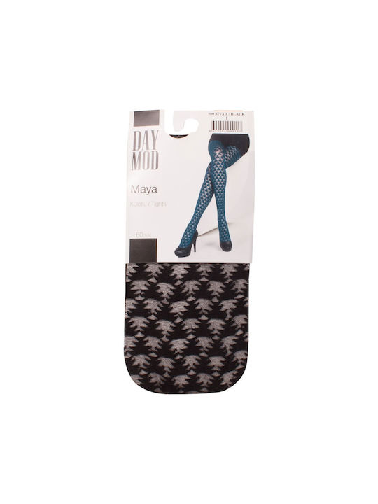 Tights 60 Deniers with MAYA-black patterns