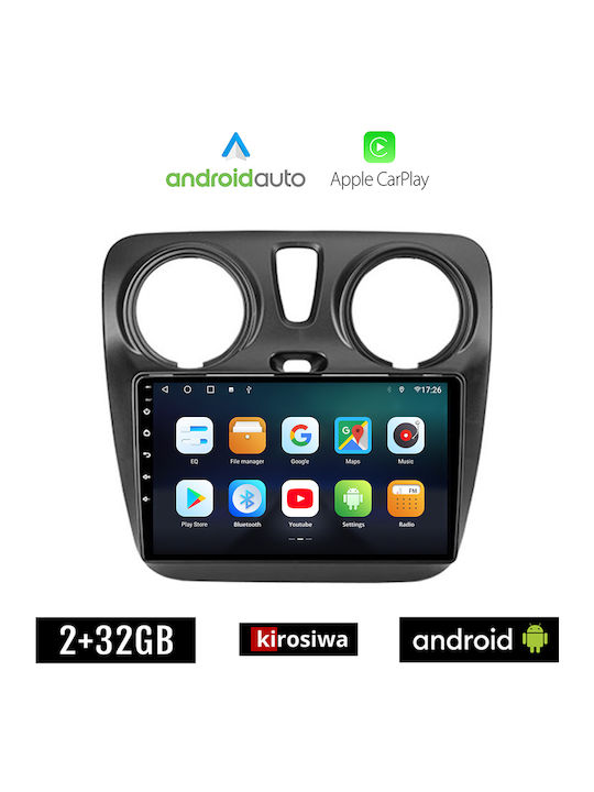 Kirosiwa Car Audio System for Renault Dokker Dacia Dokker 2012> (Bluetooth/USB/AUX/WiFi/GPS/Apple-Carplay/Android-Auto) with Touch Screen 9"