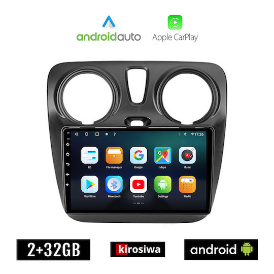 Kirosiwa Car Audio System for Renault Dokker Dacia Dokker 2012> (Bluetooth/USB/AUX/WiFi/GPS/Apple-Carplay/Android-Auto) with Touch Screen 9"