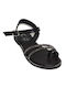 Greek made leather sandal, black