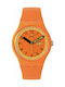 Swatch Neuzeit Women's Watch with Orange Rubber Strap