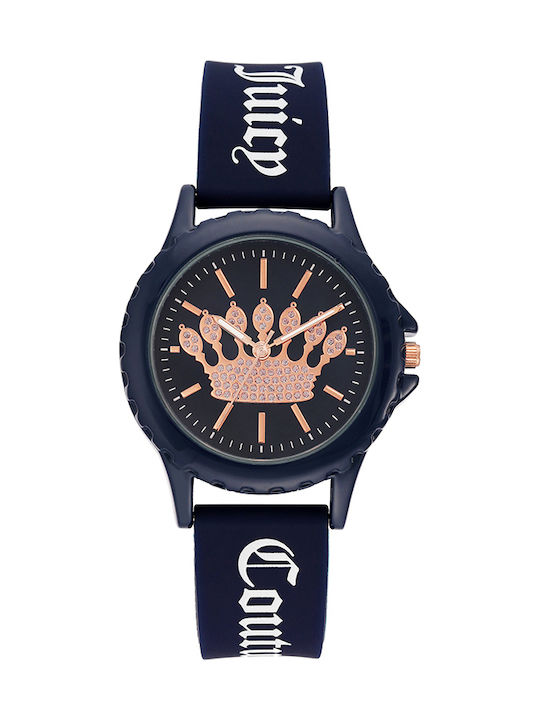 Juicy Couture Γυναικείο Ρολόι 38mm Μπαταρίας με Navy Μπλε Καουτσούκ Λουράκι
