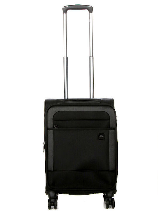 Airtex Paris 27930 Cabin Travel Suitcase Fabric Black with 4 Wheels Height 35cm