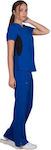 Alezi Stretch Women's Pants & Blouse Set Blue