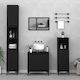 vidaXL Cabinet de baie fără chiuvetă L58xl33xH60cm & 2 Dulapuri Negru