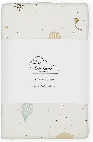 Cam Cam Copenhagen Lenjerie De Patut Bebe Cu Cauciuc Dreamland Bej 70x140cm
