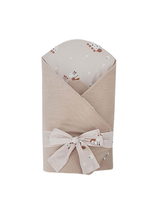 Ekokids Κουβέρτα Αγκαλιάς & Λίκνου Beige Bees 75x75εκ.
