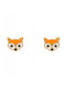 Gold children's earrings foxes K14 046025 046025 046025 Gold 14 Carat