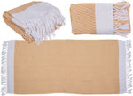 Fouta Strandtuch Gelb mit Fransen 170x80cm.