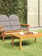 Garden & Outdoor Furniture Sets Sofa Set 2 Pieces Acacia with Pillows