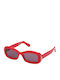 GCDS Women's Sunglasses with Red Plastic Frame and Gray Lens GD0027 66A