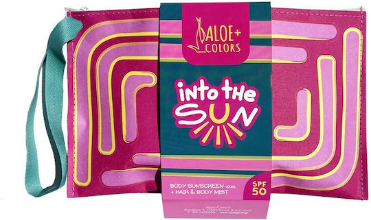 Aloe Colors Into The Sun SPF50 Σετ με Αντηλιακό Σώματος & Νεσεσέρ SPF50 3τμχ