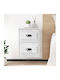 Wooden Bedside Tables 2pcs White 41.5x36x53cm