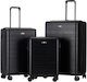 Francesco Ferellino FF0107113 Travel Suitcases Hard Black with 4 Wheels Set 3pcs