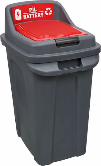 Ugurlar Recycling Plastic Waste Bin 50lt Red