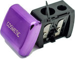 Double Plastic Sharpener with Cleaning Pin in Metallic Colors