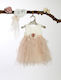 Lollipop Orange Baptism Clothing Set with Hair Accessories & Dress made of Tulle 2pcs