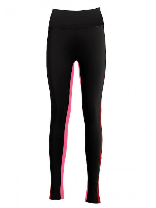 Frauen Lang Leggings Hochgeschnitten Schwarz