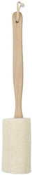 Cosmetic Club Natural Bath Sponge Exfoliation with Wooden Handle Beige 1pcs