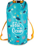 Legami Milano Sea Turle Wasserdichte Tasche Rucksack mit einer Kapazität von 10 Litern Blau