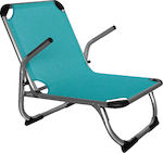 Go Smart Home Small Chair Beach Aluminium with High Back Petrol 70x55x67cm.