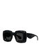 Damen Sonnenbrille mit Schwarz Kunststoff Gestell und Schwarz Linse