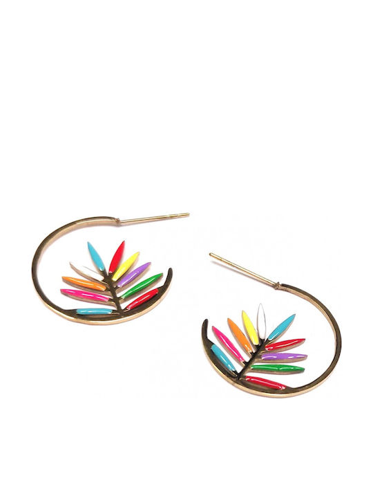 Karma Fashion Earrings Hoops made of Steel Gold...