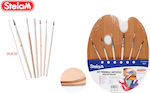 Stelan Wood Paint Palette 6pcs