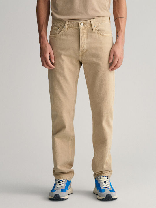 Gant Men's Trousers in Relaxed Fit Beige