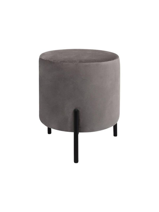 Hocker Für das Wohnzimmer Gepolstert mit Samt Lux Gray 33x33x38cm