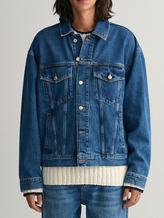 Gant Men's Winter Denim Jacket Blue