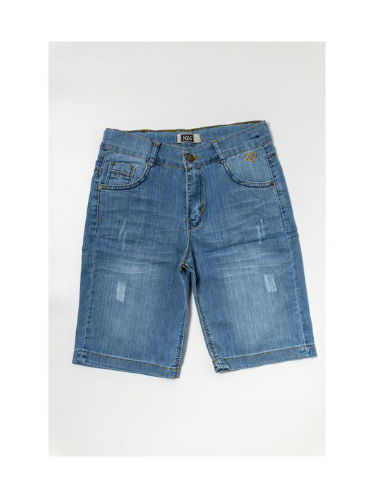 Children's jeans shorts in blue color