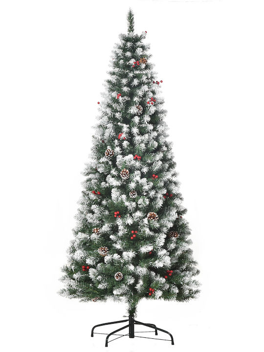 Snowy Christmas White Tree with Metallic Base H180cm