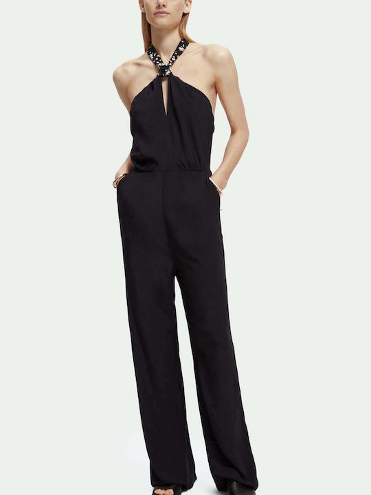 Scotch & Soda Contrast Bow Jumpsuit Ολόσωμη Φόρμα Μαύρη