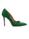Mourtzi Patent Leather Pointed Toe Stiletto Green High Heels