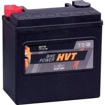 Intact Motorradbatterie YTX14L-BS 250A mit Kapazität 14Ah