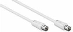 Lineme Antennenkabel Koax-Stecker - Koax-Buchse Weiß 5m