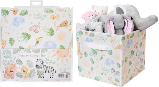 Kinder Aufbewahrungsbox Faltbar aus Stoff Animals Weiß 30x30x30cm 1Stück