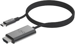 LinQ LQ48026 HDMI 2.1 Braided HDMI male - USB-C male 2m Μαύρο